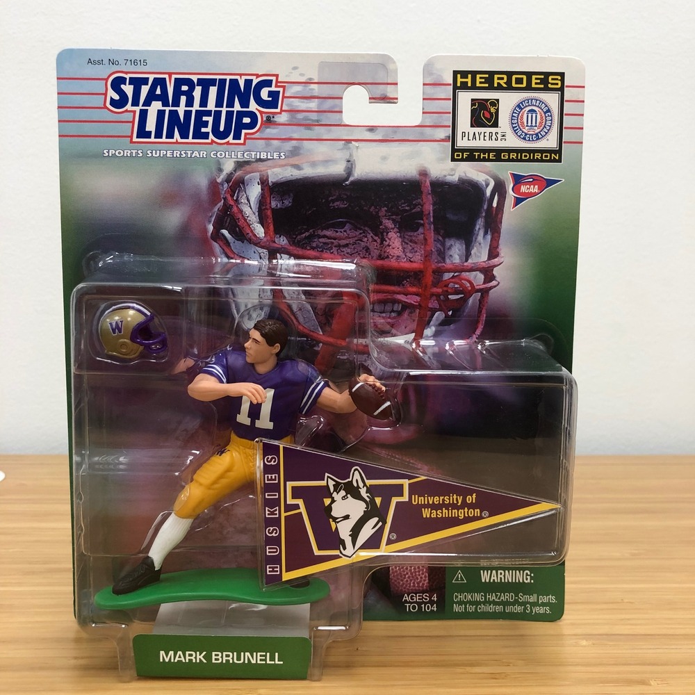 Starting Lineup Mark Brunell Action Figure Unisex Purple UW Huskies 1999